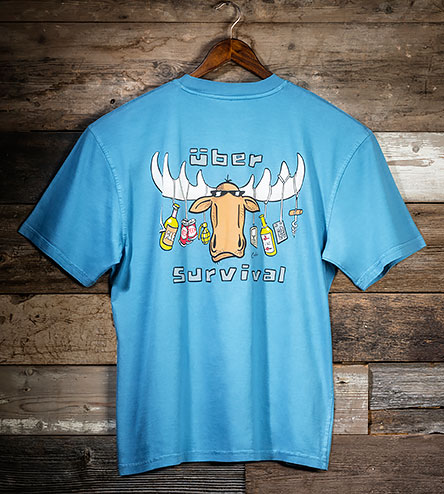 Uber Survival T-Shirt - Large Back Print - Alaskan Blue
