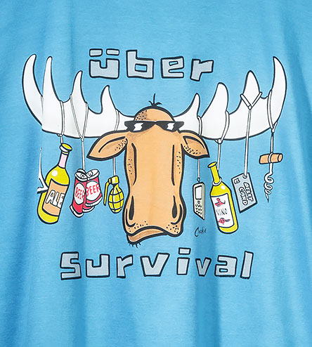 Uber Survival T-Shirt - Large Back Print - Alaskan Blue