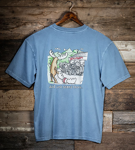 DJST Bike T-Shirt - Large Back Print - Denim
