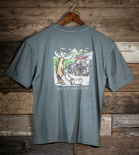 DJST Bike T-Shirt - Large Back Print - Grey