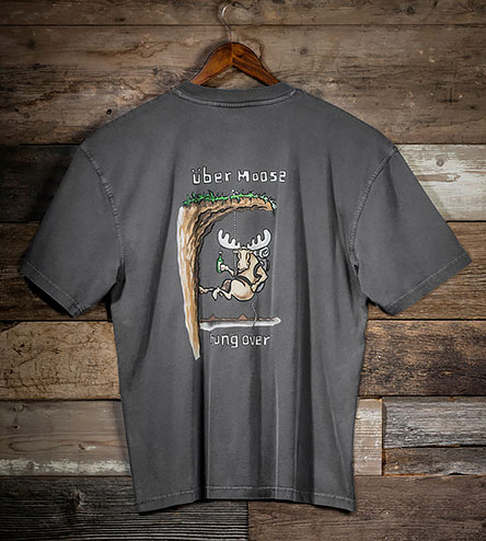 Hungover T-Shirt - Large Back Print - Grey