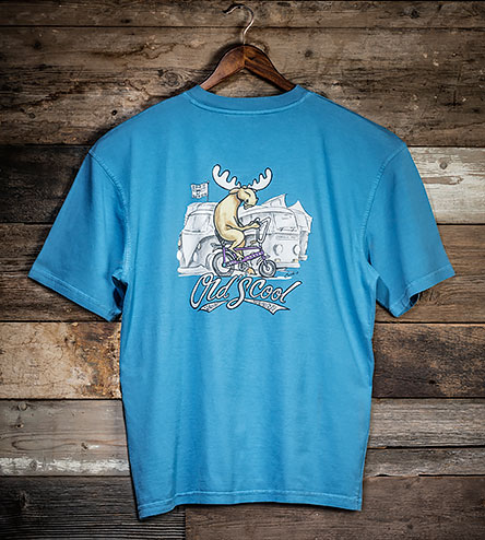 Old's Cool Chopper T-Shirt - Large Back Print - Alaskan Blue