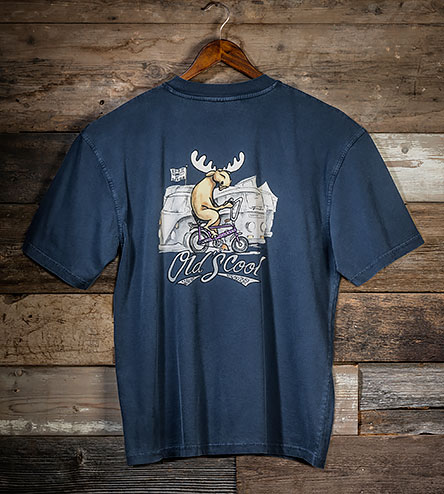 Old's Cool Chopper T-Shirt - Large Back Print - Indigo