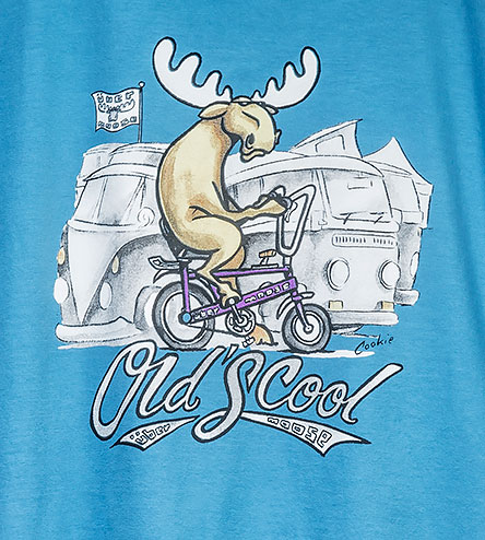 Old's Cool Chopper T-Shirt - Large Back Print - Alaskan Blue