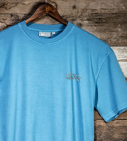 Old's Cool Chopper T-Shirt - Small Chest Print - Alaskan Blue