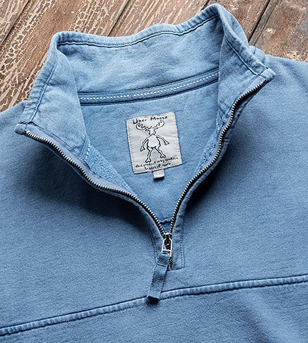 Uber Moose 1/4 Zip Fleece - Denim