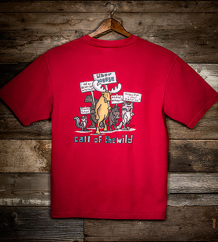 Call Of the Wild T-Shirt - Large Back Print - Red