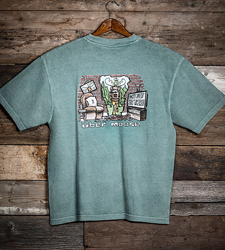Don't Just Sit There T-Shirt - Large Back Print - Stone Blue