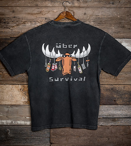 Uber Survival T-Shirt - Large Back Print - Graphite
