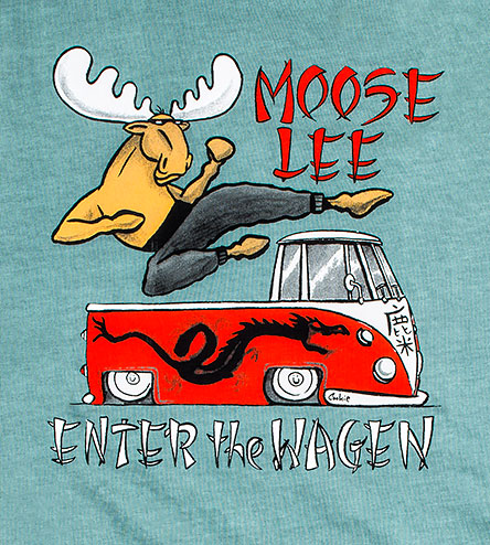 Moose Lee T-Shirt - Large Back Print - Aqua