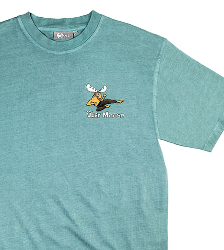 Moose Lee T-Shirt - Small Chest Print - Aqua